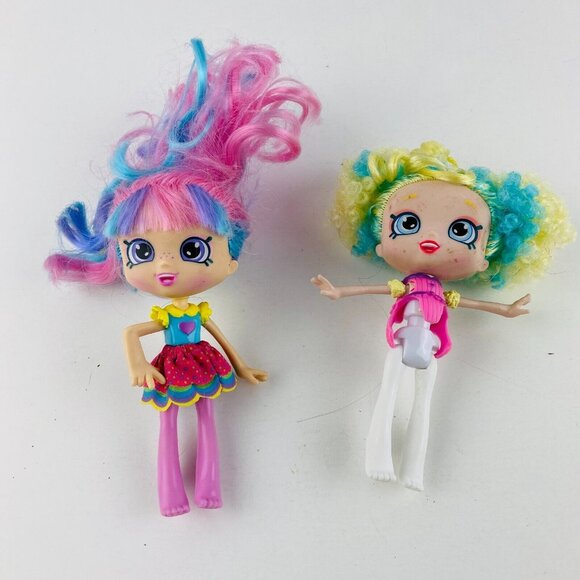 Shopkins Shoppies Girls Kids Pretend Play Colorful Hair Outfits Toy Dolls Lot - Picture 1 of 2